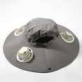 thumbnail image 3 of USB Charging Detachable Solar Charging Fan Embedded Large Brimmed Hat Summer Outdoor Sun Hat Men's Hiking And Fishing Hat (three Fan Version) Visor Hats Mens Outdoor Hats Cord for Hat Men Hats Summer, 3 of 6