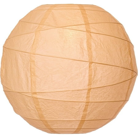 Luna Bazaar Premium Paper Lantern Clip On Lamp Shade 10 Inch Free Style Ribbed Cantaloupe Orange Chinese Japanese Hanging Decoration For