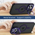 thumbnail image 2 of Dteck Magnetic Case for iPhone 16 ,Shockproof Translucent Matte PC+TPU Case Compatible with MagSafe Built-in Camera Stand  Back Cover for iPhone 16,Purple, 2 of 8
