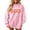 Pink, variant on IAJDKMEK Womens Sweatshirt Halloween Print Top — Round Neck Loose Long Sleeve, Fall Tops for Women Festive Pullover,Black L