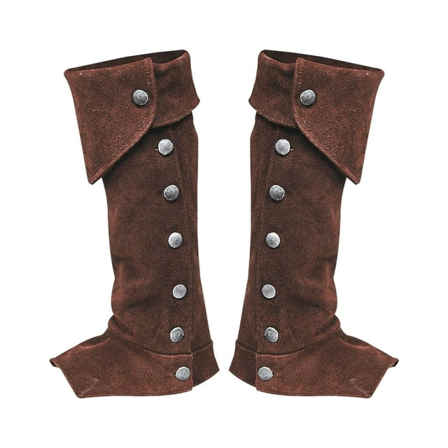 Tapas de botas pirata, cubierta de zapatos, cubiertas de botas pirata, accesorios de disfraz cómodos de caballero, cubiertas superiores de botas para Marrón Yinane Cubrebotas Pirata