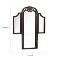 thumbnail image 5 of Benjara Liana 64 Inch Vanity Table Mirror, 3 Panels, Crown Carvings and Scrollwork, 5 of 5