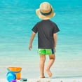 thumbnail image 4 of FORMRS Boys Rash Guard Short Sleeves Swim Shirt Quick Dry UPF 50+ Sun Protection, Sizes 3-12T, Orange Dinosaur, 4 of 6