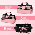 thumbnail image 5 of WORKPRO 13-Inch Tool Bag, Pink Soft Cloth Tool Storage Bags, Wide Mouth Tool Tote Bag with Inside Pockets - Pink Ribbon, 5 of 8