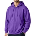 thumbnail image 2 of Mens Zip Up Hoodie Long Sleeve Fleece Casual Hooded Sweatshirts Athletic Full Zip Jacket with Pockets Purple XL, 2 of 7