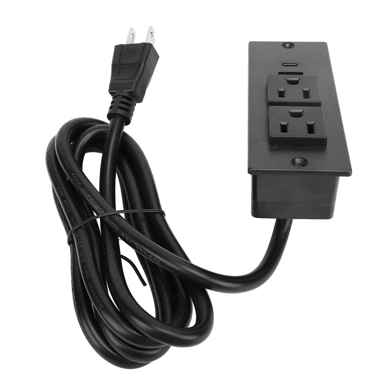 Recessed Power Strip with PD20W 125V 2 USB Ports, Flush Mount Desk Outlet Flat Plug - 1.5m Cord, Surface Mount Outlet Box Hidden Outlet, Space Saver
