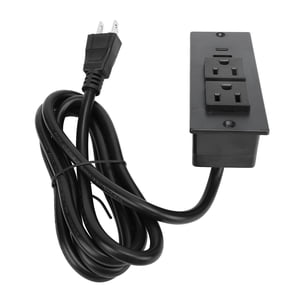 Bande de puissance encastrée avec PD20W 125V 2 USB Ports, prise plate de sortie de bureau de montage Flush - 1.5m Cord, boîte de sortie de montage de surface, Space Économiser