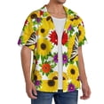 thumbnail image 2 of Xecao Tiger Swallowtail On Flowers Men's Casual Short-sleeved Shirt, a button-up collared shirt with a pocket-Small, 2 of 5