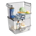 thumbnail image 5 of Spectrum Vintage Living Stackable Large Wire Storage Basket, Black, 5 of 9