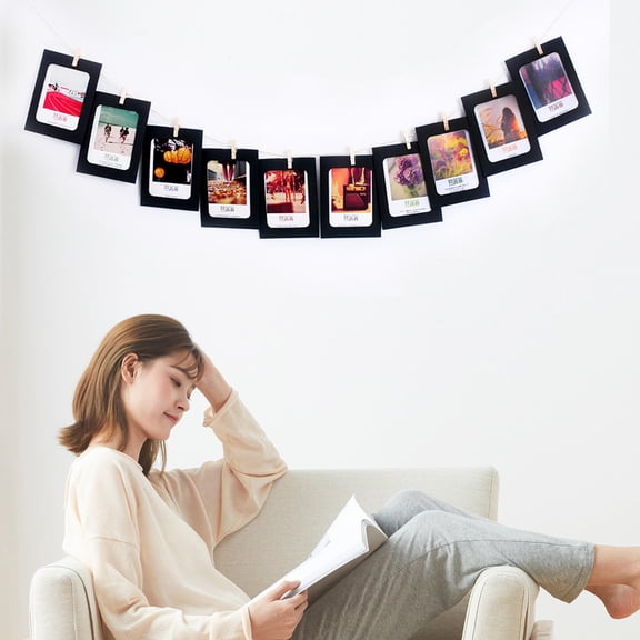 LEORX 20Pcs Black Paper Picture Frames Simple Style Home Use Friends