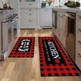 thumbnail image 2 of Red and Black Buffalo Plaid Kitchen Rug Set of 2, Farmhouse Style Kitchen Floor Mats, Absorbent Checkered Kitchen Decor Rugs 17 * 30+17 * 47 Inches, 2 of 6