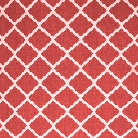 Ahgly Company Indoor Square Trellis Red Modern Area Rugs, 8' Square