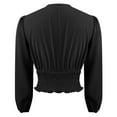 thumbnail image 7 of Long Sleeve Shirts For Women Waistline V Neck Sleeve Sleeve Solid Color Ruffled T Top Womens Long Sleeve Tops, 7 of 7