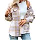 thumbnail image 2 of Pntutb Señoras Invierno Sin Capucha A Cuadros Solapa Camisa De Manga Larga Casual Top Chaqueta Liquidación Pntutb Pntutb-4824, 2 of 5