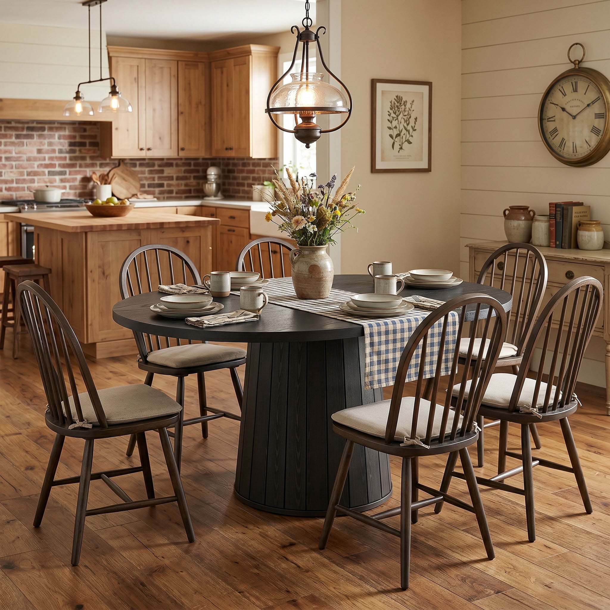 Dovelina 55" Oval Dining Table for 6, Modern Wood Multi-Purpose Dinner Table for Home, Small Apartment, Kitchen