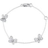 Cutie Pie 3/8 Carat T.G.W. Created White Sapphire Sterling Silver Butterfly Baby Bracelet, 5" with 1" Extender