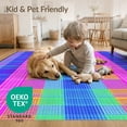 thumbnail image 4 of ODIKA 8'x10' Washable Area Rug Durable, Non-Slip Colorful Checkered Rainbow Checkerboard Grid With Bold Groovy Aesthetic for Living Room, Under Sectional, Family, 4 of 7