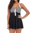 thumbnail image 2 of Maillots de Bain Rembourrés Tankini Swimjupmsuit Striped Striped Striped Swimmings, 2 of 5