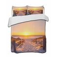 thumbnail image 2 of Summer Beach Twin XL Size Down Alternative Comforter, Lightweight Comforter Quilt Bedding Set with Pillow Shams Sunset Nautical Ocean Sea All Seasons Bed Comforter Duvet Insert 68"x98", 2 of 7