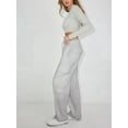 thumbnail image 5 of Women Cargo Pants Fleeece High Waisted Baggy Sweatpants for Women Casual Pants with 8 Pockets Light Gray XXL, 5 of 9