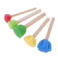 thumbnail image 2 of ESTONE 5Pcs Round Sponge Brush with Wood Handle Art Graffiti Painting Tool Toy Children, 2 of 10