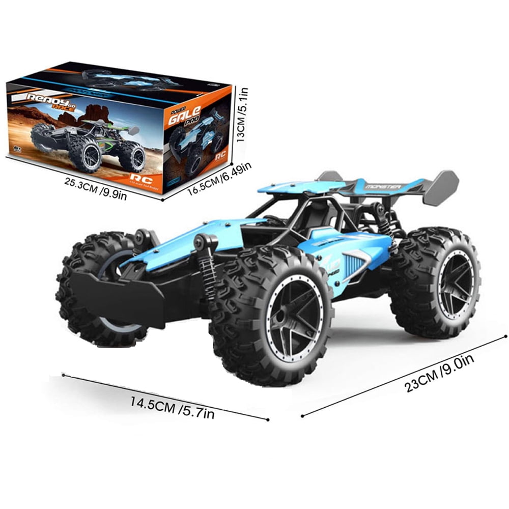 Remote Control Car RC Cars All Terrain Monster Truck, Outdoor 2WD Off Road Hobby RC Truck with 2 Rechargeable Batteries