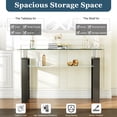 thumbnail image 6 of Rectangle Glass Console Table, 47.2" 2-Tier Modern Narrow Table with Storage Shelf for Hallway, Entryway, Living Room, 6 of 7