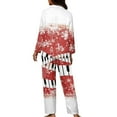 thumbnail image 2 of Renewold Snowflake Piano Long Sleeve Pajamas for Women Casual Christmas Lounge Wear Loose Christmas Button Down Pj Sets os 2 Softness Athletic Clothing Nightwear Size M, 2 of 6