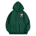 thumbnail image 4 of Yuanlong Womens Hoodies Oversized Pink Bow Graphic Long Sleeve Hooded Sweatshirts Spring Stylish Fashion Comfort Clothes, 4 of 7