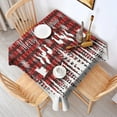 thumbnail image 2 of Red Christmas Pattern Square Tablecloth,Waterproof Square Table Cover,Wipeable Spillproof Washable Table Cover for Home Kitchen Party Decor 42"X42"(107x107cm), 2 of 6