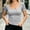 *Gray, variant on Women's Square Neck Short Sleeve Ribbed Knit T-Shirt,Casual Slim Fit Solid Basic Tee Top Army Green,Women's Plus L