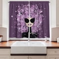 thumbnail image 2 of Ambesonne Fashion Kitchen Curtains, Woman Hearted Hairstyle, 55"x39", Eggplant Black and Lilac, 2 of 3
