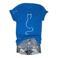 thumbnail image 3 of YLHFASHION Hauts pour Femmes Mode Manches 3/4 Col Rond Chemises Décontractées Tendance Blouses Imprimées Plissées devant t-Shirts Soldes Aujourd'hui Liquidation T-shirt à Manches Courtes pour Femmes, 3 of 5