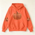 thumbnail image 3 of FchengtaiS Fall Pumpkin Printed Hoodies for Women Long Sleeve Fleece Sweatshirt Halloween Thanksgiving Pullovers Tops, 3 of 6