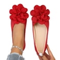 thumbnail image 4 of Miluxas Women Fashion Bowknot Flats Comfort Pointed Toe Dress Shoes Red 8.5(41), 4 of 9
