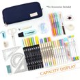 thumbnail image 4 of Large Capacity Pencil Case with 3 Compartments, Double‑Open & Four‑Open Design, Portable Pen Pouch for Students, Teens and Adults, 4 of 7