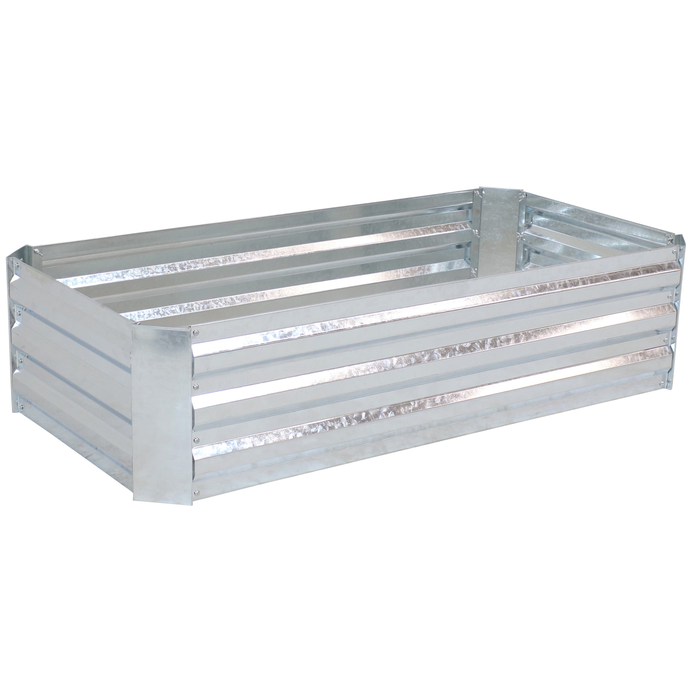 Sunnydaze 48" x 24" x 11.75" Rectangular Silver Galvanized Steel Raised Garden Bed