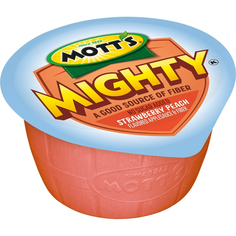 Mott's Mighty Strawberry Peach Applesauce, 3.9 oz, 72 Count Cups