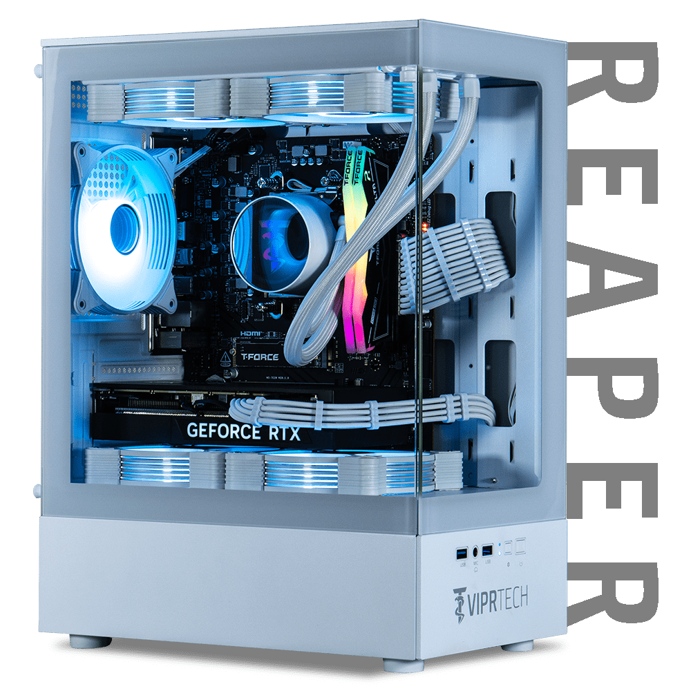ViprTech Reaper 1.0 Gaming PC, AMD Ryzen 7 8700F 5GHz, RTX 5060 Ti, 16GB DDR5, 1TB SSD Desktop White