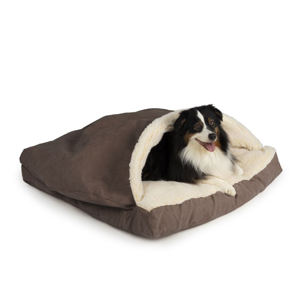 Snoozer Luxury Square Cozy Cave Dog Bed with Microsuede, Medium Dark Chocolate Snoozer Luxury Square Cozy Cave Dog Bed with Microsuede, Medium Dark Chocolate