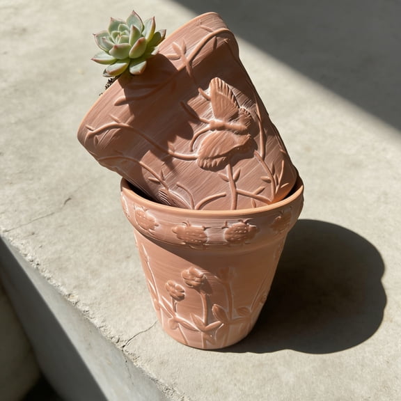 2pcs 6.1inch Embossment Pot With White Wash For Indoor And Outdoor Creative Pots, Super Beautiful Flower Pot, Indoor Outdoor Home Decor Garden Patio