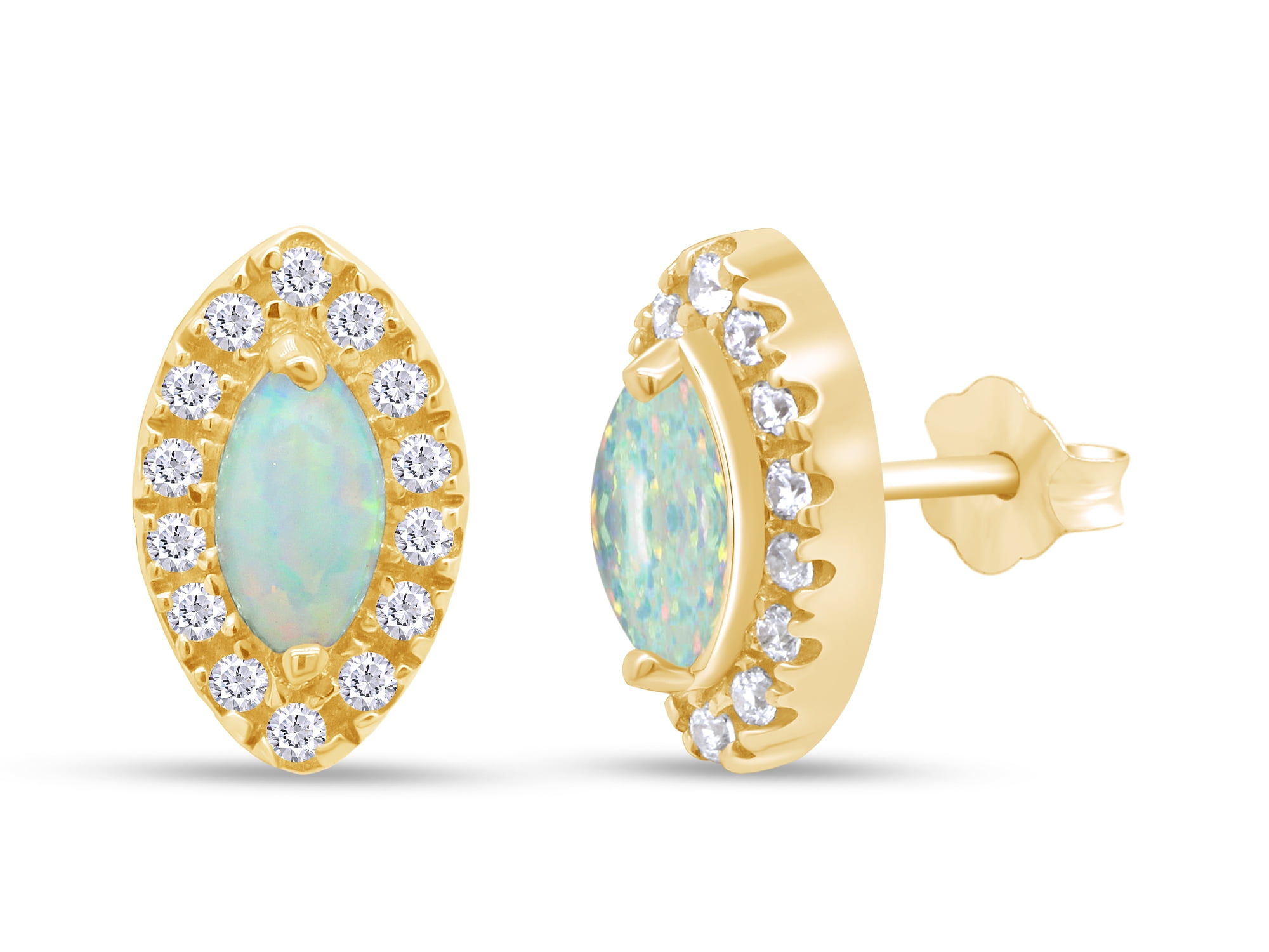 14k Yellow Gold Opal Marquise Earrings 14k Yellow Gold Opal Marquise Earrings