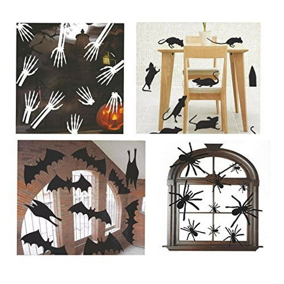 Halloween Decor Silhouettes - Mice, Bats, Spiders, and Skeletons