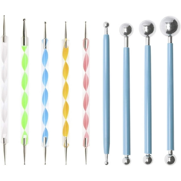 Casewin 9Pcs Dotting Tools Embossing Ball Stylus Set Tracing Pens for Rock Painting Nail Art Pottery Clay Modeling Carbon Transfer Paper Ornaments Art Craft DIY