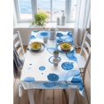 thumbnail image 3 of Blue Gradient Rectangle Tablecloth, Abstract Polka Dots Vintage Modern Art Waterproof & StainResistant Tablecloth, Washable Oil-proof Table Cover for Dining/Party/Wedding/Camping/Buffet 52x70 In, 3 of 9