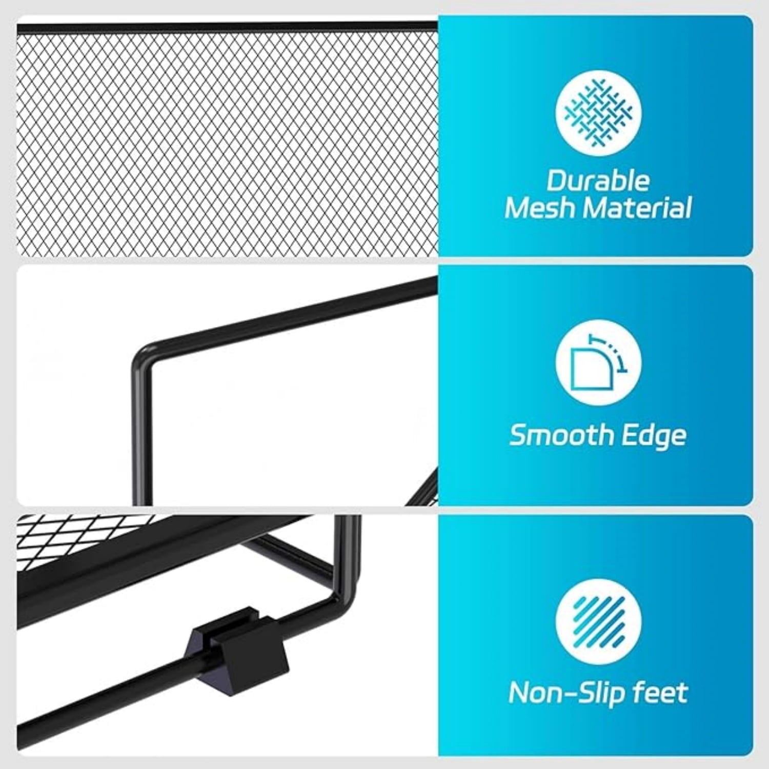 INTIGE Desk Organizer and accessories, 5-Tier Paper Organizer for Desk with Pen Holder and Magazine Holder, Paper Letter Tray for Home, Office