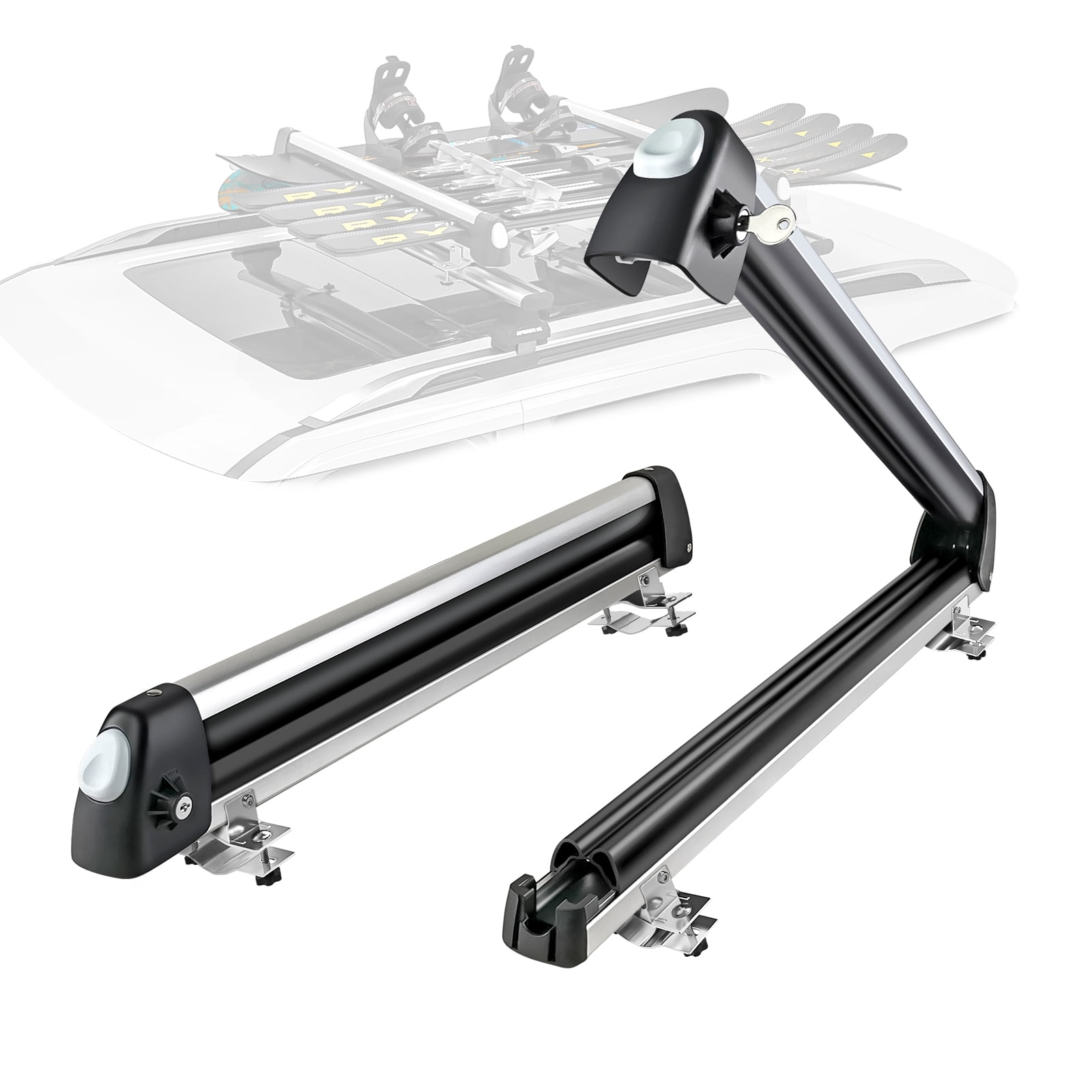 Porte-skis/ Snowboard Toit Universel JMTBNO – Capacité 6 Skis Ou 4 Snowboards – Antivol – Aluminium – Neuf