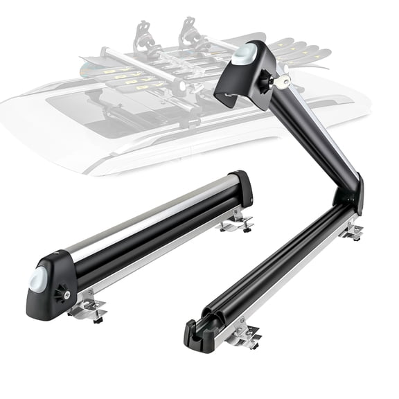 AA Products 33'' Aluminum Universal Ski Roof Rack Fits 6 Pairs Skis or 4 Snowboards,Ski Roof Carrier