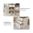 thumbnail image 6 of Farmhouse 60" Executive L Shaped Desk, Home Office Desk with File Drawers and Storage Cabinet, Corner Computer Desk with Adjustable Side Storage Cabinet, 6 of 8