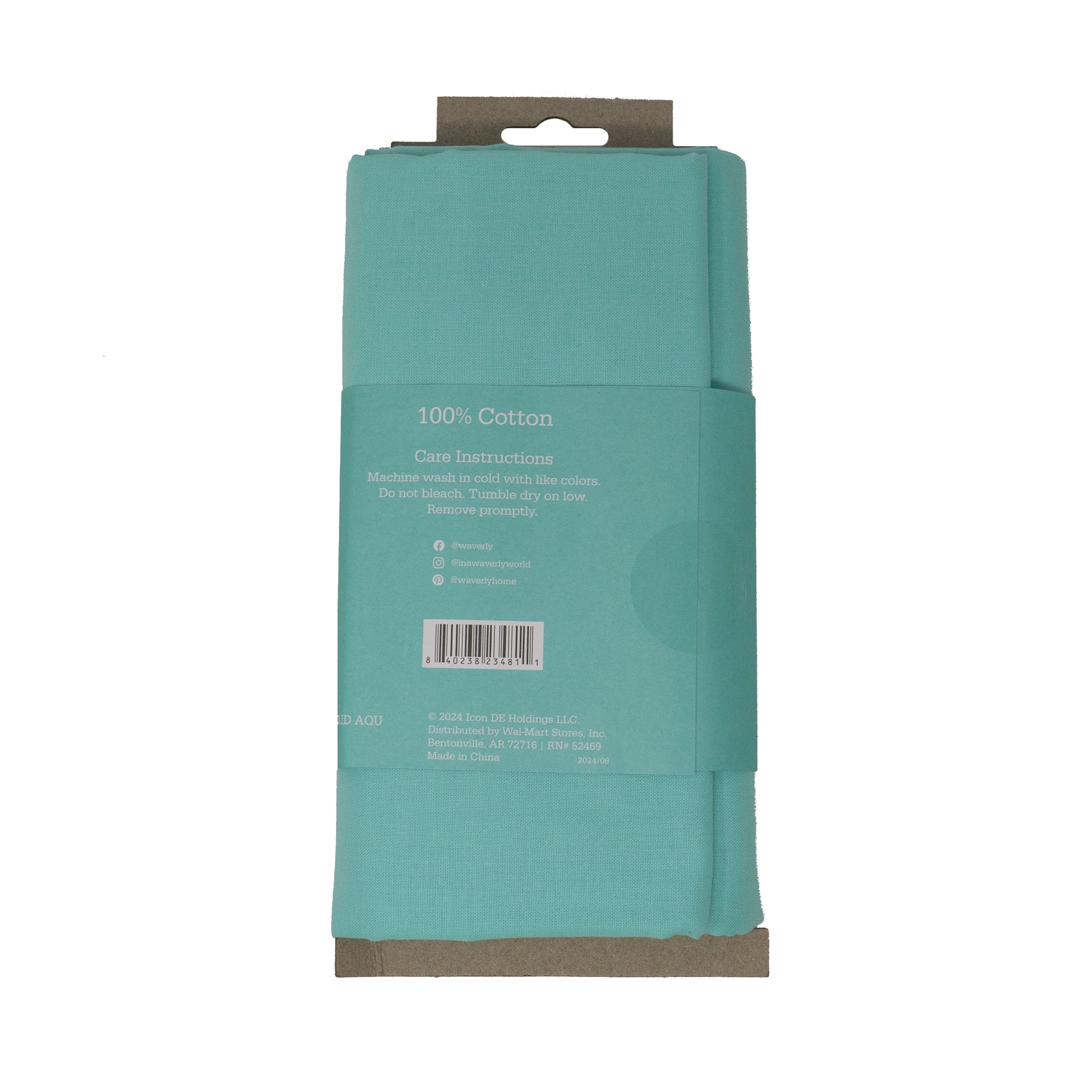 (2 pack) Waverly Inspirations 2 Yard Cut 100% Cotton Solids Fabric, Aqua, 44" Wide for Quilting & Sewing